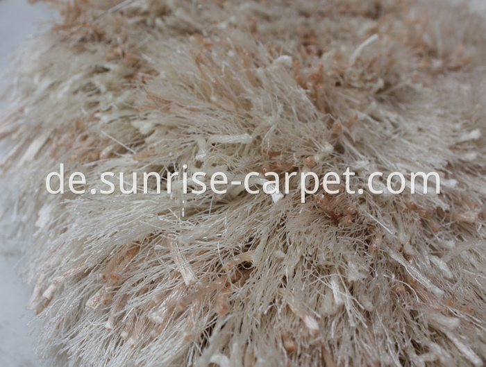 Thick Polyester and Thin Polyester Shaggy Rug Ivory Color